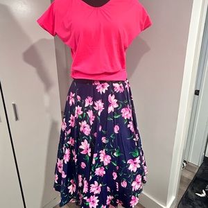 Floral swing skirt